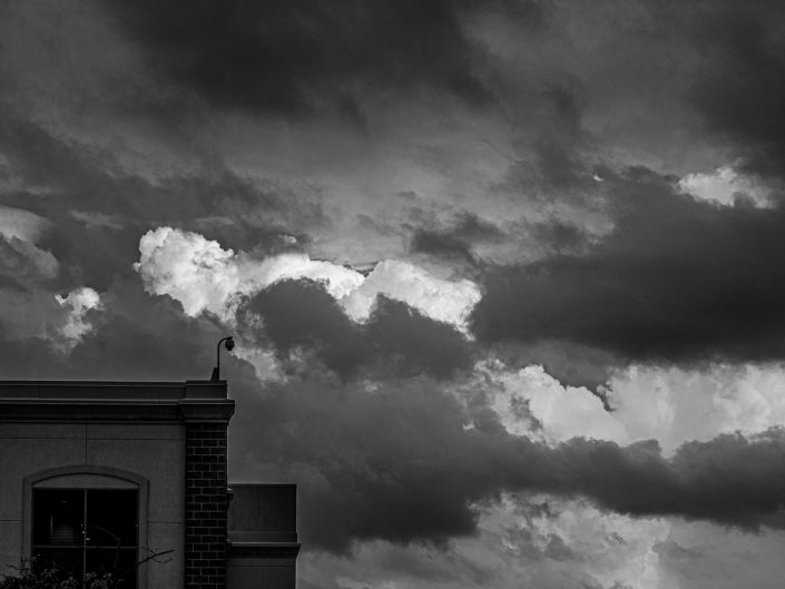 Photo in black and white of clouds